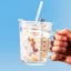 Cốc pha sữa thuỷ tinh chia vạch có nắp và ống hút, CỐC CHIA VẠCH - MÃ: COC0024