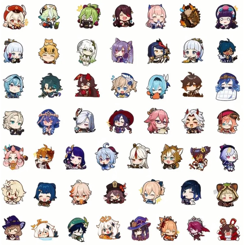 60 sticker GHENSHIN IMPACT trang trí sổ tay dụng cụ học tập cặp sách điện thoại ốp lưng.