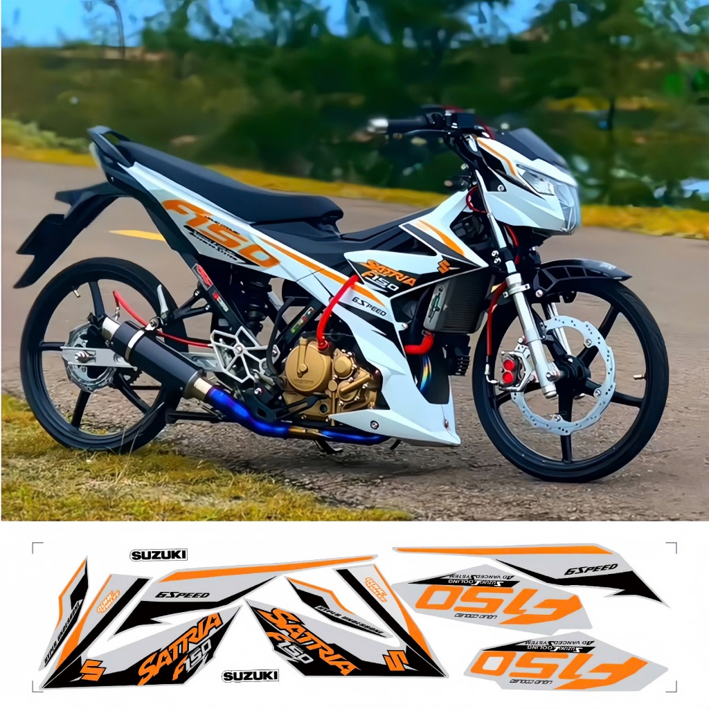tem rời satria f150 cao cấp chất liệu in 3 lớp chống nước không phai màu nhãn dán decal.
