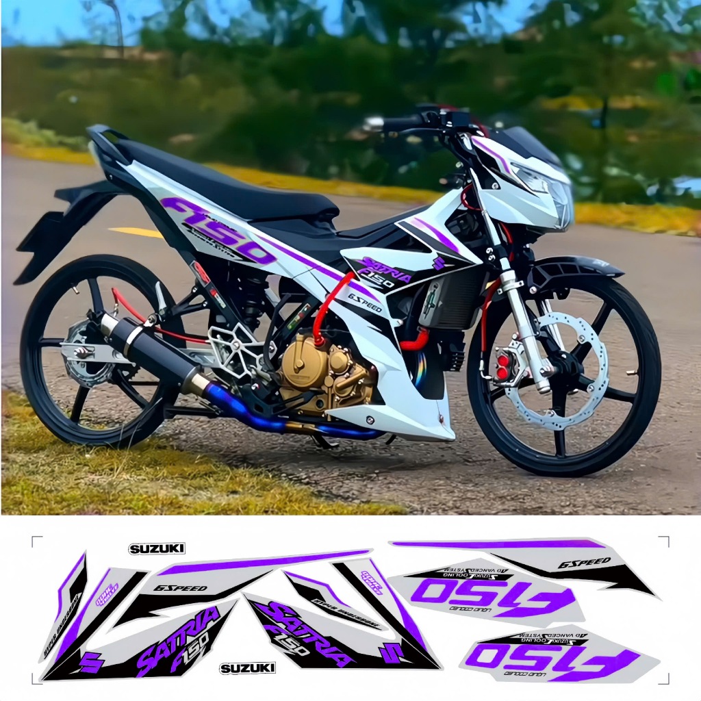 tem rời satria f150 cao cấp chất liệu in 3 lớp chống nước không phai màu nhãn dán decal.