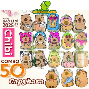 Combo 50 Lì Xì ChiBi BỐ KHỦNG LONG Chibi Capybara Bé Ngựa Siêu Cute Có Phản Quang HÀNG LOẠI 1 ĐẸP