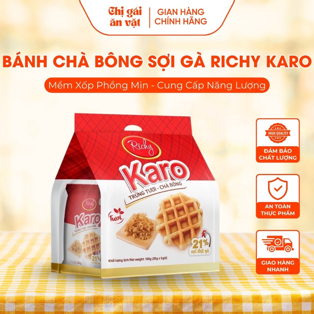 Bánh Trứng Tươi Chà Bông Sợi Gà Richy Karo Mềm Xốp Phồng Mịn Cung Cấp ...