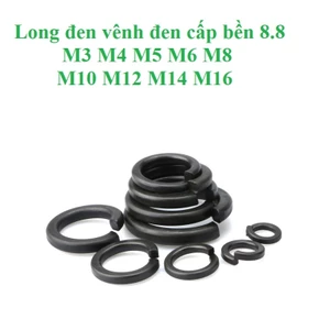 50 cái M3-M16 Long đen vênh đen cấp bền 8.8