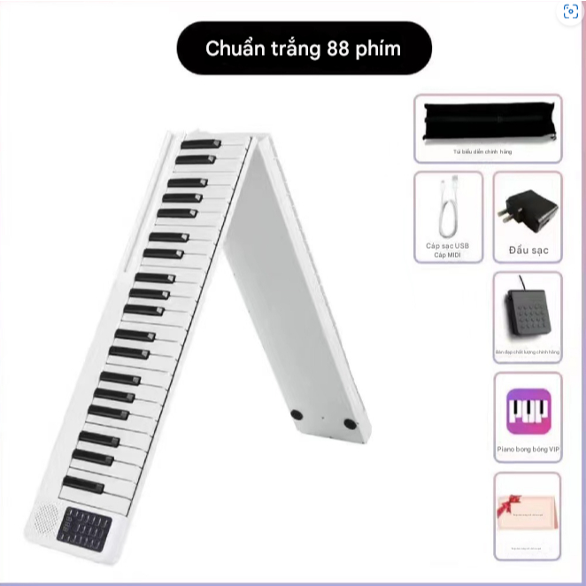 Đàn Piano Điện Gấp Gọn - Full 88 Phím - Gọn Nhẹ - Cảm Ứng Lực Từng Phím ...
