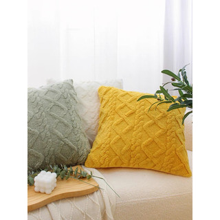 Gối tựa lưng sofa nhung lông dệt nổi cao cấp mềm mịn  cả vỏ và ruột gối vuông 45x45cm