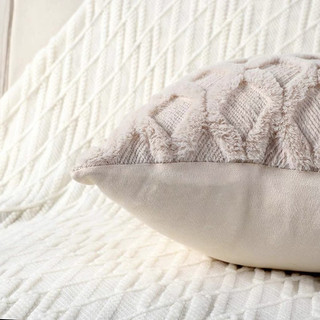 Vỏ gối vuông vải nhung họa tiết vân kim cương trang trí sofa/nhà ở/tiệc