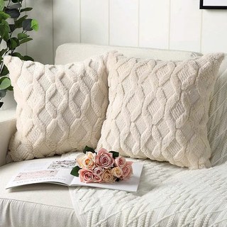 Vỏ gối vuông vải nhung họa tiết vân kim cương trang trí sofa/nhà ở/tiệc