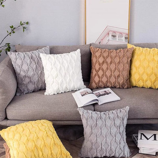 Vỏ gối vuông vải nhung họa tiết vân kim cương trang trí sofa/nhà ở/tiệc