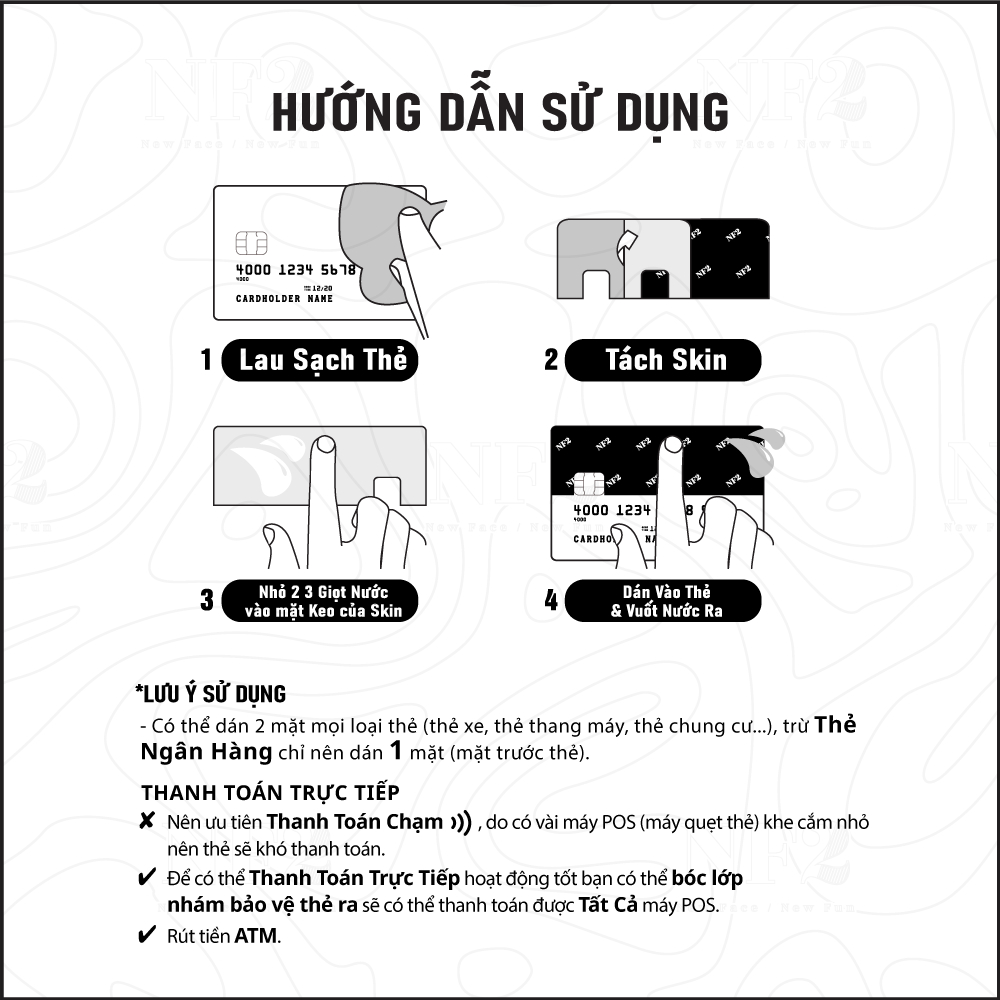 Miếng Dán Trang Trí POPART - Sticker Thẻ ATM (Thẻ Chung Cư, Thẻ Xe, Debit, Credit) NF2