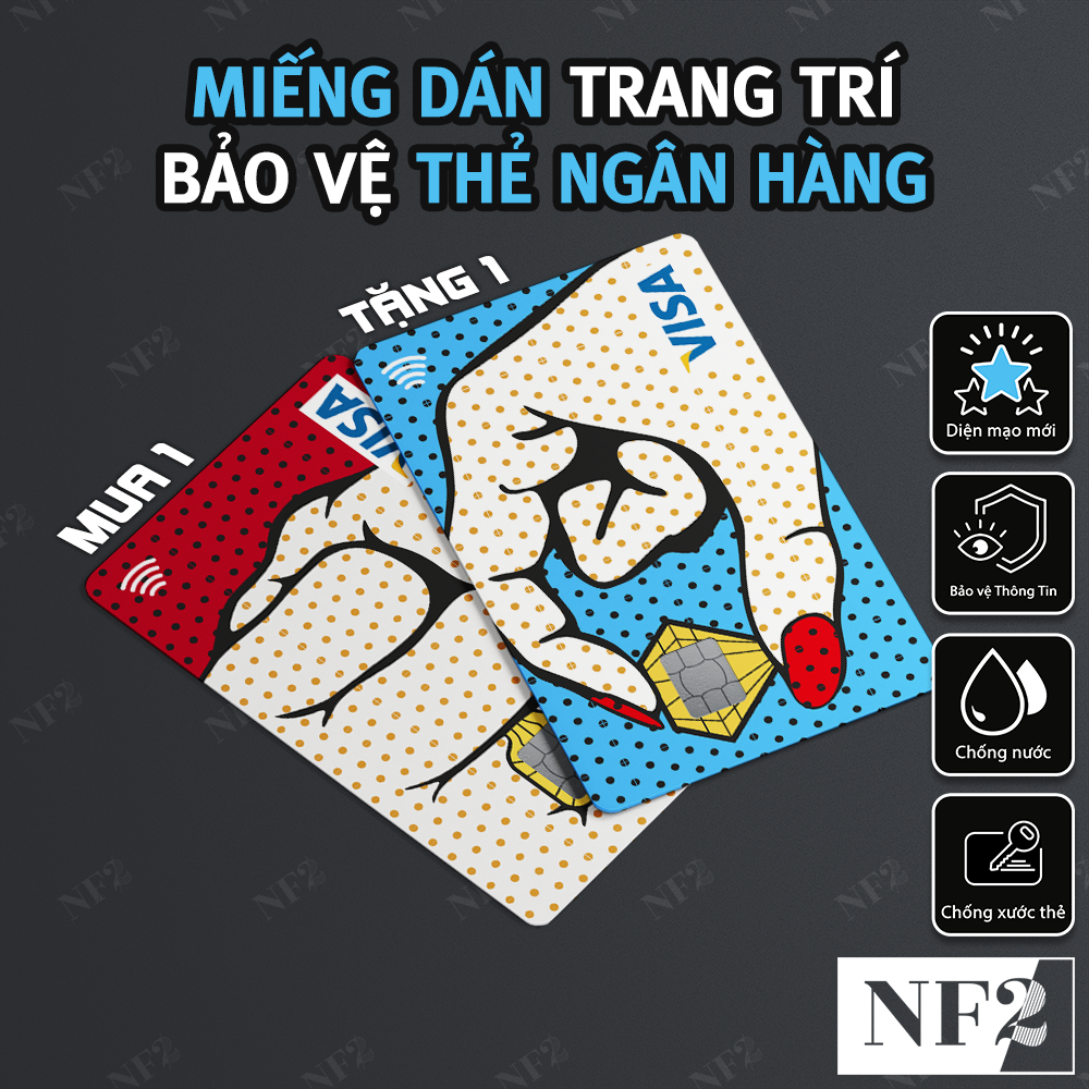 Miếng Dán Trang Trí POPART - Sticker Thẻ ATM (Thẻ Chung Cư, Thẻ Xe, Debit, Credit) NF2