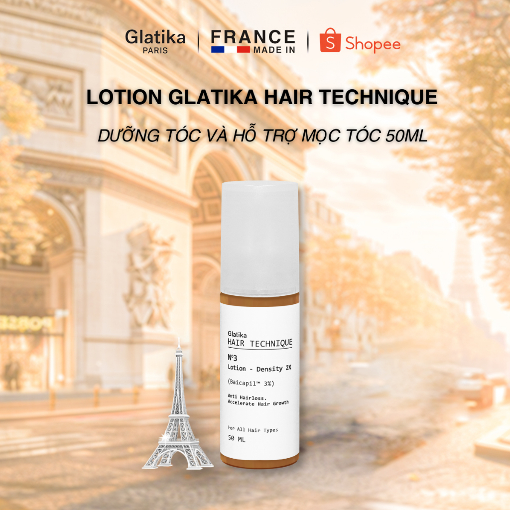 Ảnh Bộ 3: Dầu gội + dầu xả + xịt tóc Glatika Hair Technique giảm rụng tóc kí.ch mọc tóc nuôi dưỡng tóc 50ml x 3 2