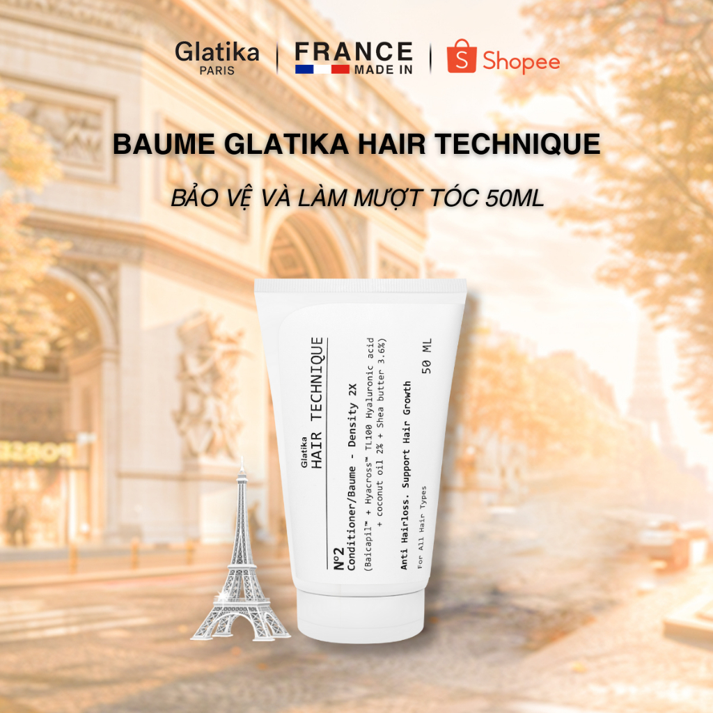 Ảnh Bộ 3: Dầu gội + dầu xả + xịt tóc Glatika Hair Technique giảm rụng tóc kí.ch mọc tóc nuôi dưỡng tóc 50ml x 3 3