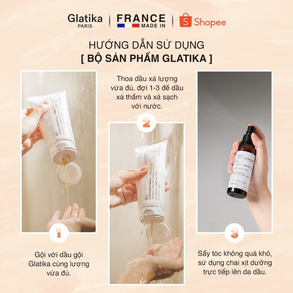 Ảnh Xịt dưỡng tóc tối đa hóa và hỗ trợ kích mọc tóc Glatika Hair Technique Lotion 100ml 2