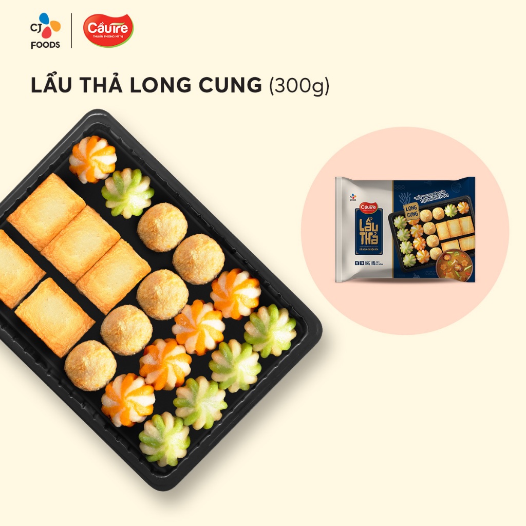 [Hỏa tôc] Thùng 18 gói Viên thả lẩu thập cẩm Long Cung Cầu Tre (300g x ...