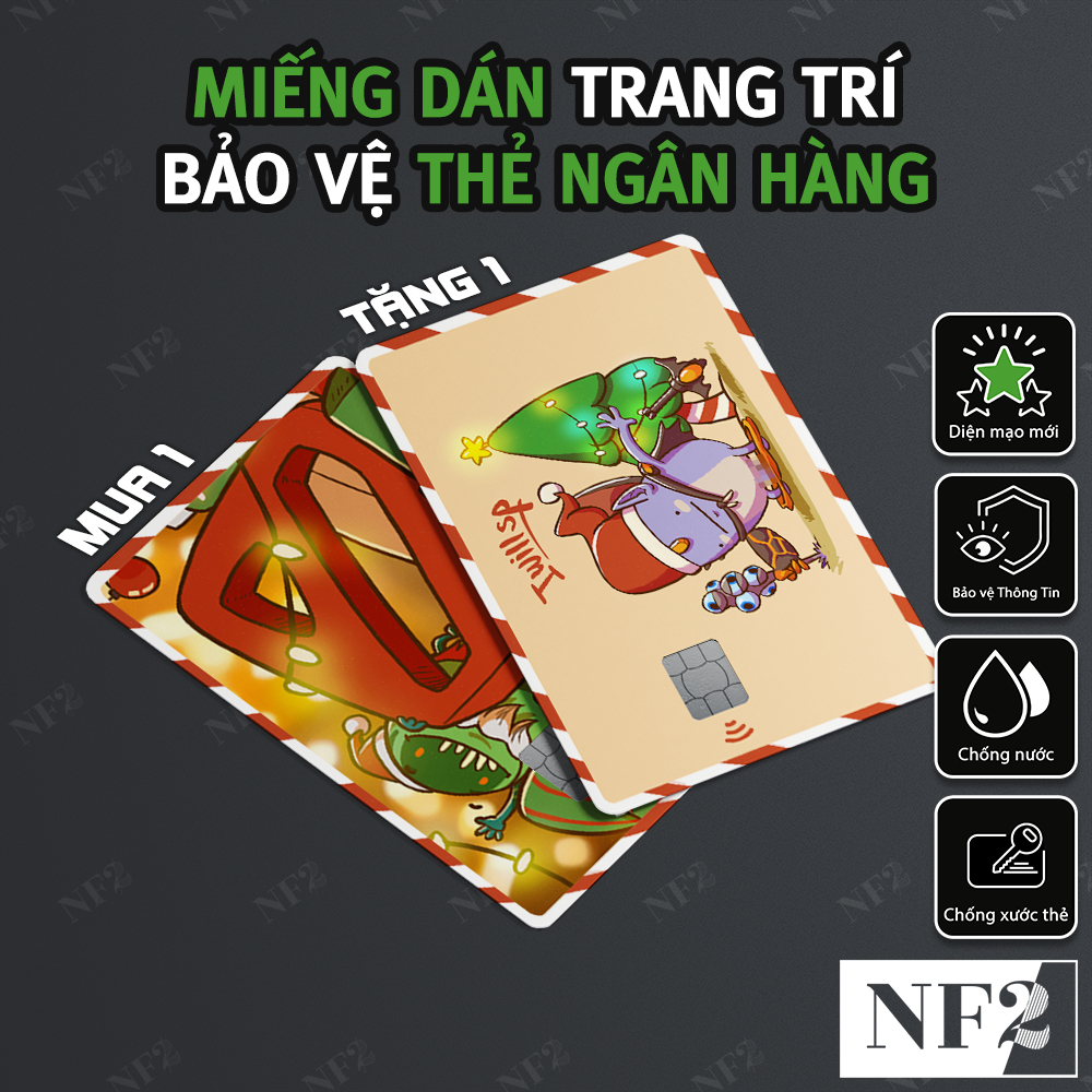 Miếng Dán Trang Trí HAPPY CHRISTMAS DOTA 2 - Decal Thẻ ATM (Thẻ Chung Cư, Thẻ Xe, Debit, Credit) NF2