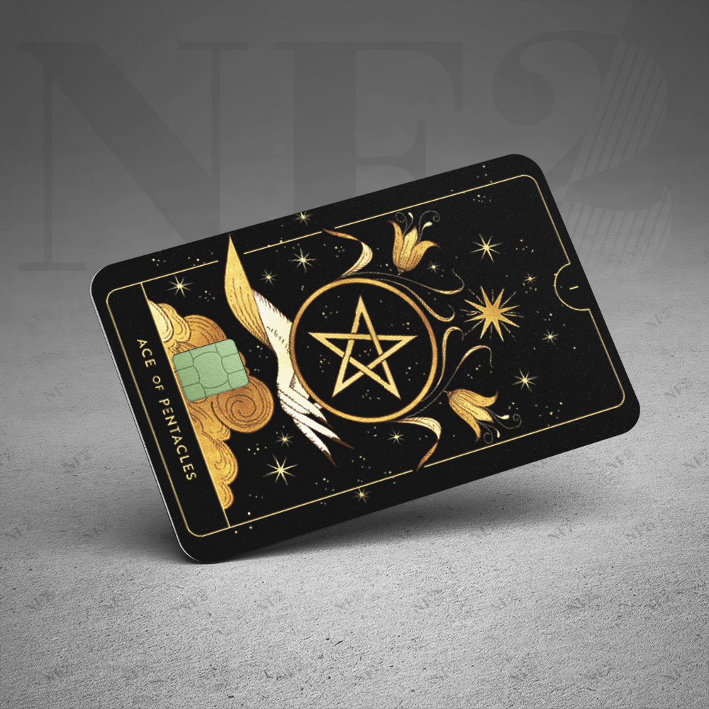 Miếng Dán Trang Trí TAROT PENTACLES (BỘ 2) - DecalThẻ ATM (Thẻ Chung Cư, Thẻ Xe, Debit, Credit) NF2