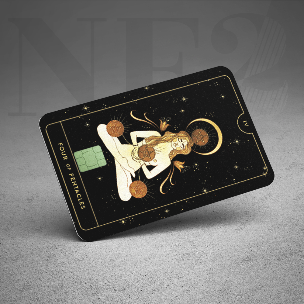 Miếng Dán Trang Trí TAROT PENTACLES (BỘ 2) - DecalThẻ ATM (Thẻ Chung Cư, Thẻ Xe, Debit, Credit) NF2