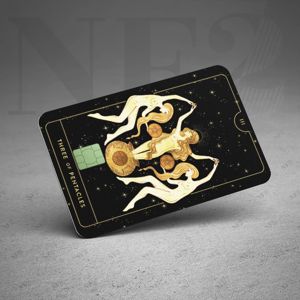 Miếng Dán Trang Trí TAROT PENTACLES (BỘ 2) - DecalThẻ ATM (Thẻ Chung Cư, Thẻ Xe, Debit, Credit) NF2