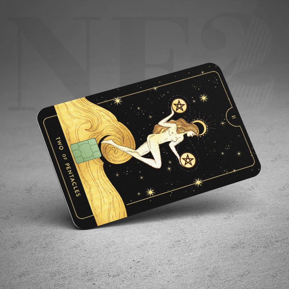 Miếng Dán Trang Trí TAROT PENTACLES (BỘ 2) - DecalThẻ ATM (Thẻ Chung Cư, Thẻ Xe, Debit, Credit) NF2