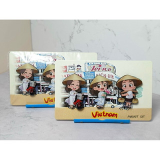 set 3 magnet chibi đáng yêu áo dài Việt