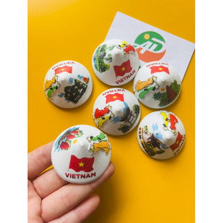 combo rẻ Keychan Hít Nón lá 5 cm Fridge Magnet (3 vị trí)