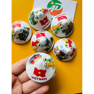 combo rẻ Keychan Hít Nón lá 5 cm Fridge Magnet (3 vị trí)