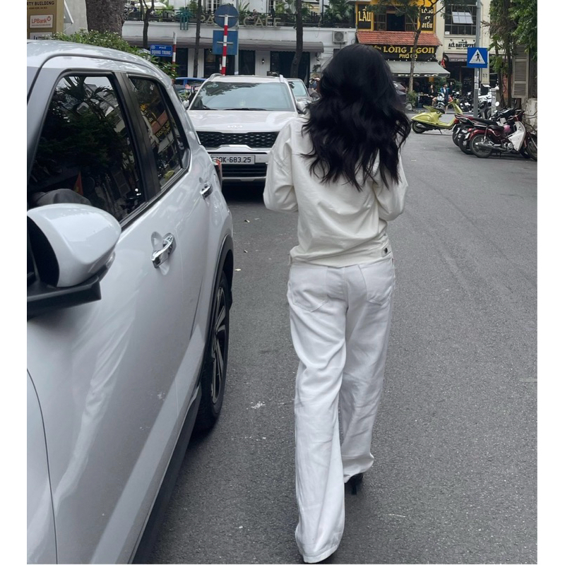 Quần jeans ống suông trắng mỏng WHITE JEANS | BigBuy360 - bigbuy360.vn