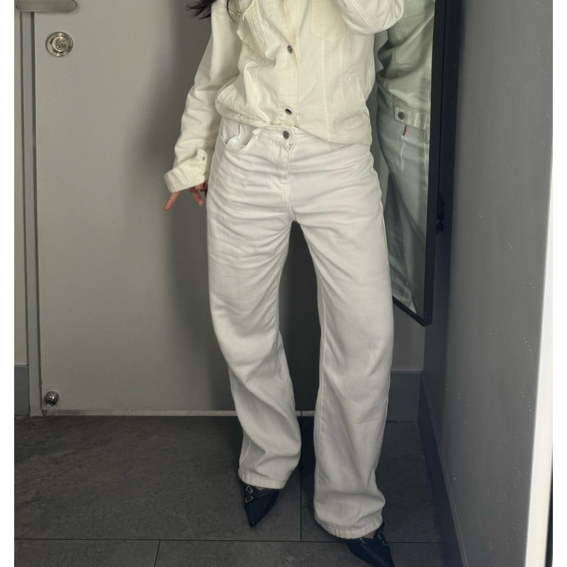 Quần jeans ống suông trắng mỏng WHITE JEANS | BigBuy360 - bigbuy360.vn