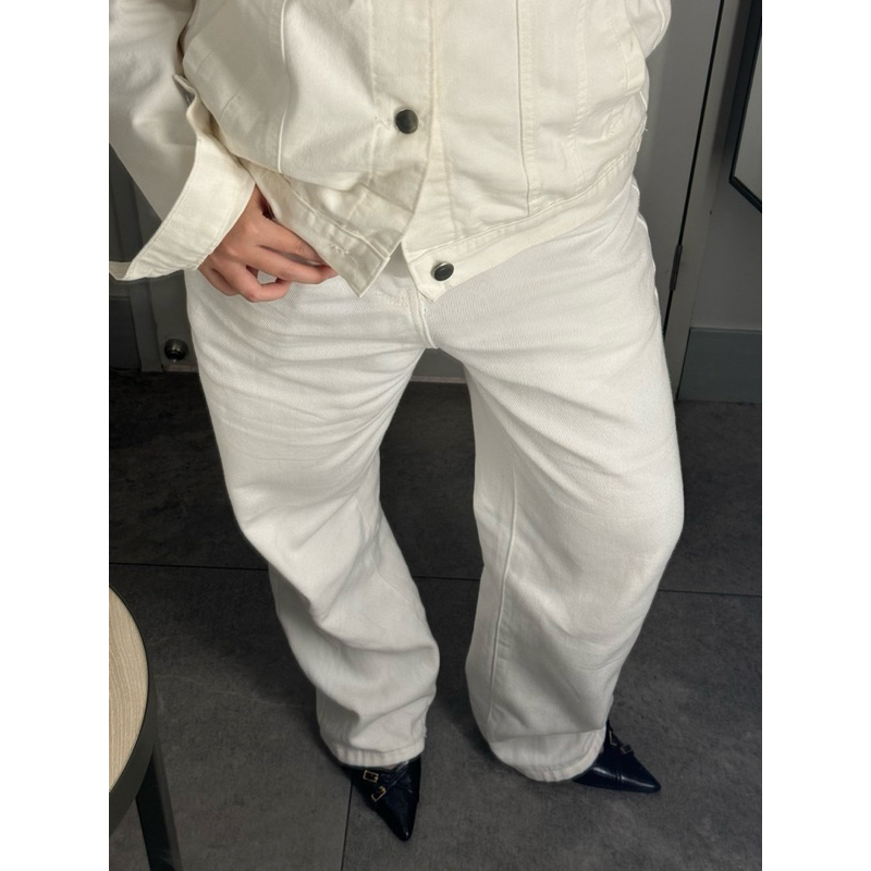 Quần jeans ống suông trắng mỏng WHITE JEANS | BigBuy360 - bigbuy360.vn