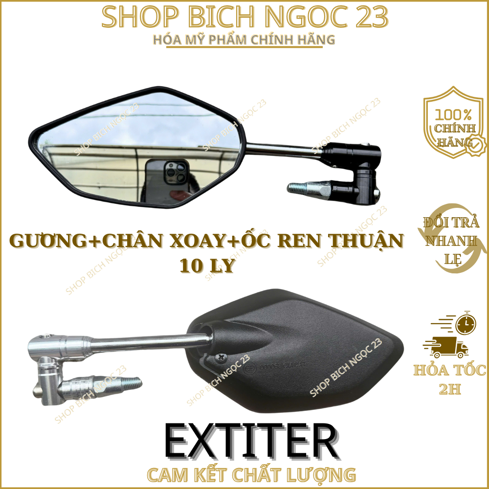 Gương chiếu hậu xe máy kiểu xoay nhôm 360 độ VARIO ,AB,VISION,WINNER,WARE,DREAM..