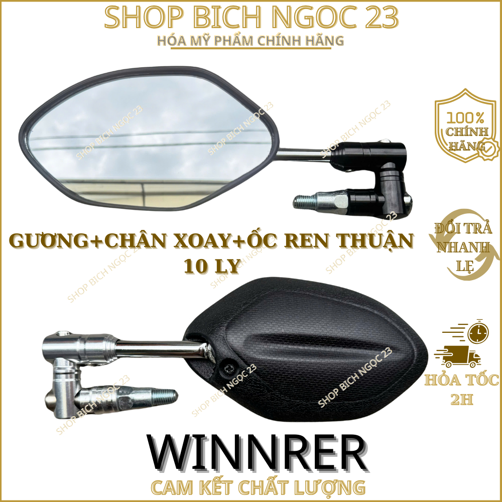 Gương chiếu hậu xe máy kiểu xoay nhôm 360 độ VARIO ,AB,VISION,WINNER,WARE,DREAM..