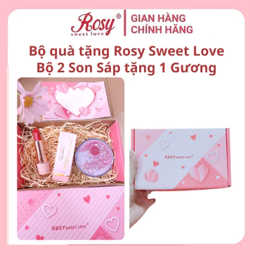 [Tặng kèm gương/cọ] Bộ quà tặng Son Rosy loại 2 son sáp, Son sáp lì, bền màu, không trôi, chính hãng