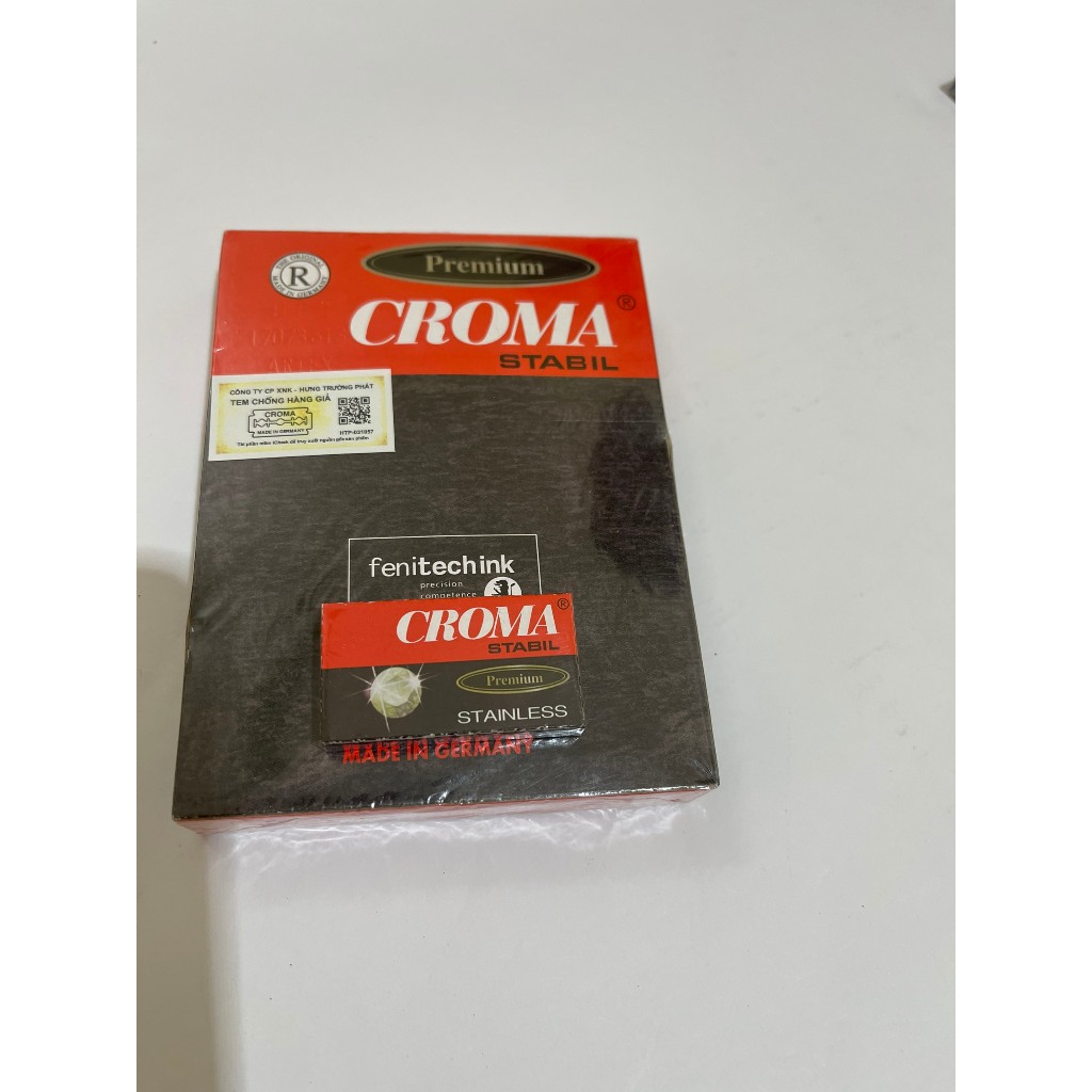 Lưỡi Lam Cạo Râu Croma stainless Nhập Khẩu Đức Siêu Sắc Không Gỉ - Hộp 200 Lưỡi