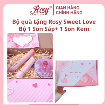 [Tặng kèm gương/cọ] Bộ quà tặng Son Rosy 1 Son sáp và 1 son kem, lì, bền màu, không trôi, chính hãng