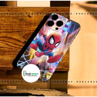 Miếng dán Skin Mặt lưng Sau full viền Người Nhện MS02 Dành Cho 16 pro max 15 pro max 14 pro max 13 pro max