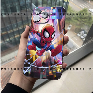 Miếng dán Skin Mặt lưng Sau full viền Người Nhện MS02 Dành Cho 16 pro max 15 pro max 14 pro max 13 pro max