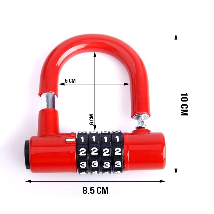 Khóa 4 số chữ U không cần chìa, khóa chữ U HD chống trộm hiệu quả