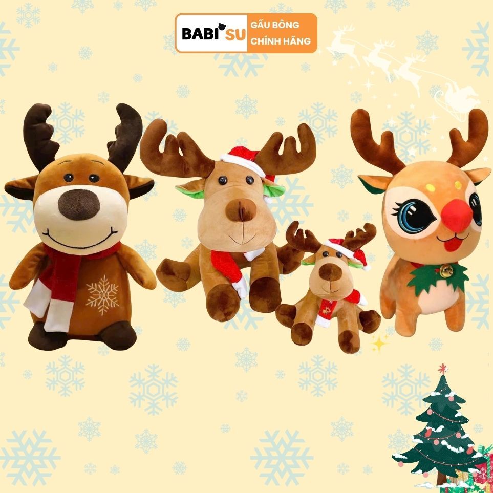 [ MẪU NOEL 2024  ]Gấu Bông Tuần Lộc Noel Trang Trí Noel, Quà Tặng Noel Giáng Sinh