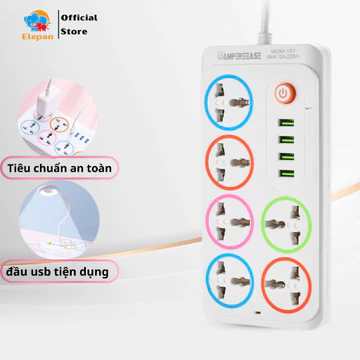 Ổ cắm điện USB đa năng cao cấp ELEPAN, ổ cắm chống giật dây dài 4 cổng usb an toàn tiện dụng # 6 ổ cắm