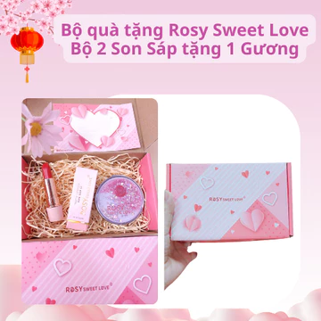 [Tặng kèm gương] Bộ quà tặng Son Rosy loại 2 son sáp, Son sáp lì, bền màu, không trôi, chính hãng