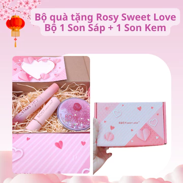 [Tặng kèm gương] Bộ quà tặng Son Rosy 1 Son sáp và 1 son kem, lì, bền màu, không trôi, chính hãng