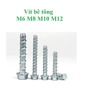 5 cái M6,M8, M10,M12 Vít Bê tông ( Vít bắn trực tiếp bê tông không tắc kê)