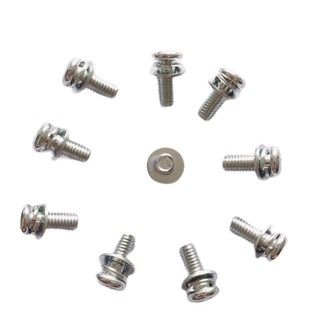 50 cái M3-M6 Vít pake liền long đen, vít liền phẳng vênh thép mạ M3, M4, M5, M6