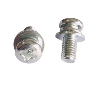 50 cái M3-M6 Vít pake liền long đen, vít liền phẳng vênh thép mạ M3, M4, M5, M6