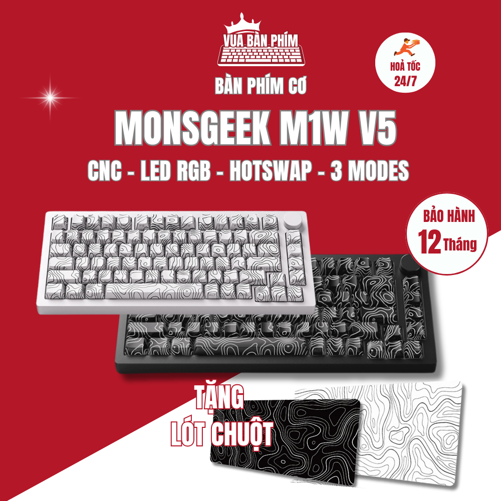 [HÀNG SẴN] Bàn phím cơ MonsGeek không dây M1W V5 3 mode, vỏ nhôm CNC ...