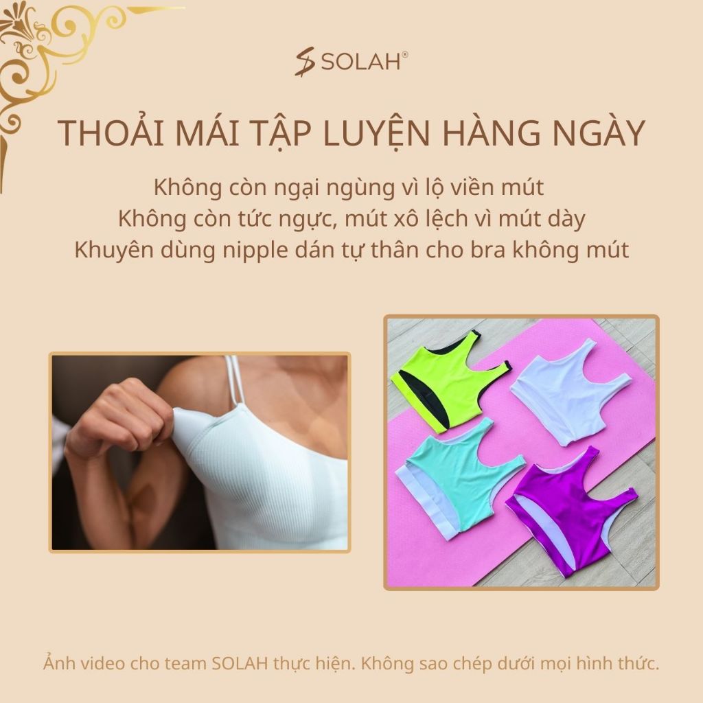 Miếng Dán Ngực Silicon Non Không Gel SOLAH Dẻo Dai 5 Màu Size 8cm 10cm Nhiệt Tự Thân Tàng Hình NP06