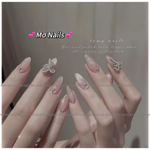 Nail box thiết kế mắt mèo kim cương thạch sáng, phù hợp, dễ đeo mọi tay M107