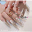 Nail Box thiết kế mắt mèo thạch nâu nude, tráng gương viền vàng M110