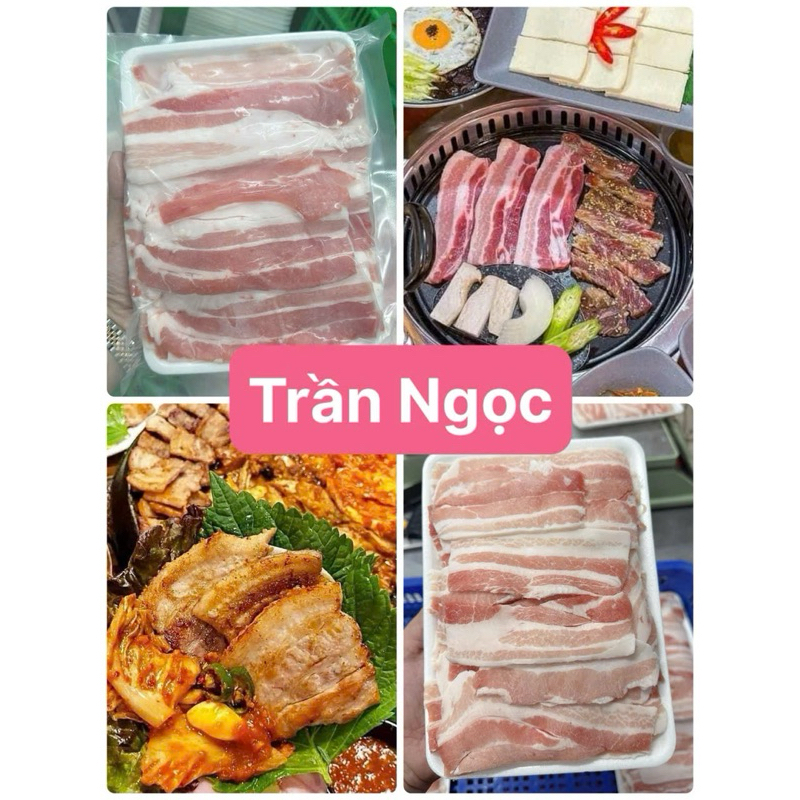 Ba rọi heo rút sườn cắt lát mỏng thả lẩu - nướng 1 khay 500gr (giao hoả ...