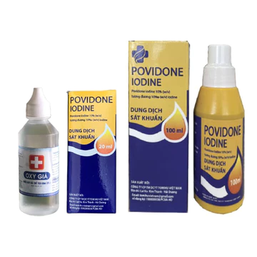 Dung dịch sát khuẩn POVIDONE IODINE 10% - PVD, Oxy già 3% - Sát khuẩn ngoài da, vệ sinh dụng cụ.